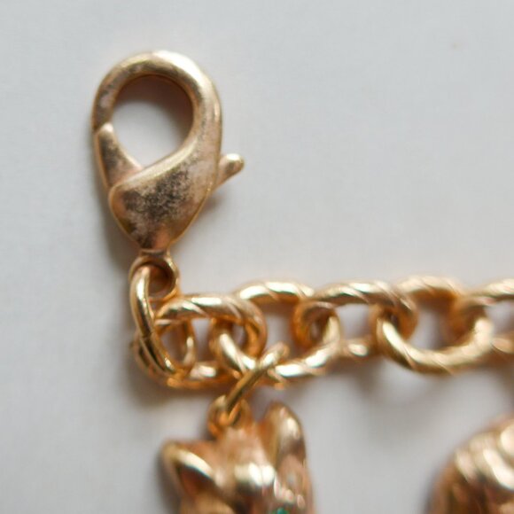 Gold Tone Cat Charm Bracelet - Picture 13 of 14